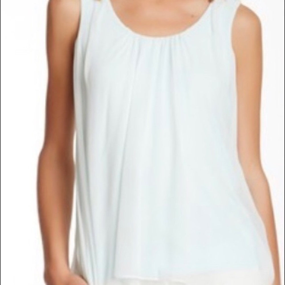 Elie Tahari Ronita Sky blue silk chiffon top